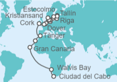 Itinerario del Crucero Desde Ciudad del Cabo (Sudáfrica) a Dover (Inglaterra) - Princess Cruises