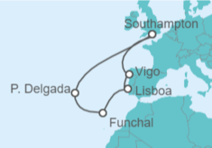 Itinerario del Crucero Portugal, España - Cunard