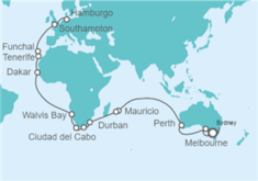 Itinerario del Crucero De Sydney a Hamburgo - Cunard