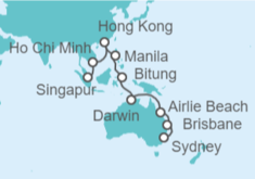 Itinerario del Crucero Desde Singapur a Sydney (Australia) - Cunard