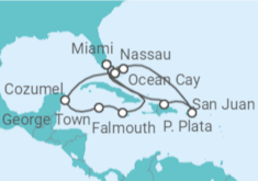Itinerario del Crucero Jamaica, Islas Caimán, México, Estados Unidos (EE.UU.), Puerto Rico, Bahamas - MSC Cruceros