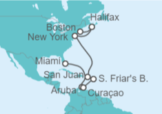 Itinerario del Crucero Aruba, Curaçao, Puerto Rico, Estados Unidos (EE.UU.), Canadá - Princess Cruises