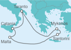 Itinerario del Crucero De la pizzica al sirtaki - Costa Cruceros