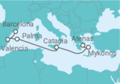 Itinerario del Crucero Grecia, Italia, España - Virgin Voyages