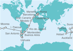 Itinerario del Crucero Tramo de Vuelta al mundo. De Roma a Sydney - Costa Cruceros