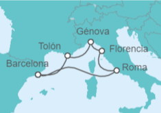 Itinerario del Crucero Mediterráneo Occidental - Disney Cruise Line