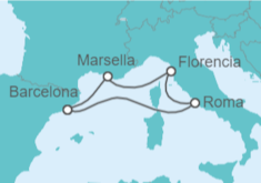 Itinerario del Crucero Francia e Italia - Disney Cruise Line