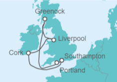 Itinerario del Crucero Irlanda y Reino Unido - Disney Cruise Line