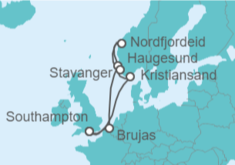Itinerario del Crucero Bélgica y Noruega desde Londres - Disney Cruise Line