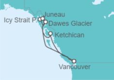 Itinerario del Crucero Alaska - Disney Cruise Line