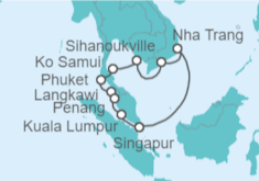 Itinerario del Crucero Vietnam, Camboya, Tailandia, Malasia - Princess Cruises