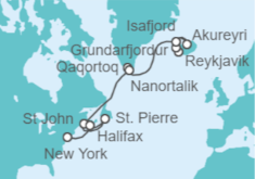 Itinerario del Crucero Islandia, Groenlandia y Canadá - NCL Norwegian Cruise Line