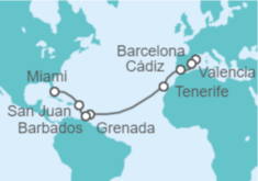 Itinerario del Crucero España, Barbados, Puerto Rico - MSC Cruceros