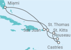 Itinerario del Crucero Puerto Rico, Santa Lucía, Islas Vírgenes - EEUU - Oceania Cruises