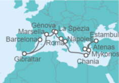 Itinerario del Crucero Desde Barcelona a Pireo (Atenas) - Princess Cruises