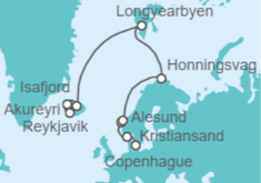 Itinerario del Crucero Islandia, Noruega y Svalbard - NCL Norwegian Cruise Line
