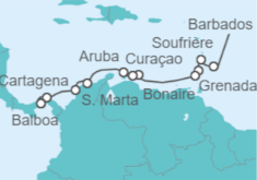 Itinerario del Crucero De Barbados a Panamá - Star Clippers
