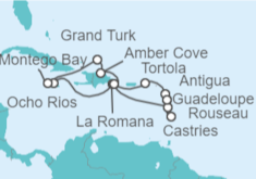 Itinerario del Crucero Antigua Y Barbuda, Islas Vírgenes - Reino Unido, República Dominicana, Jamaica, Bahamas, Santa Lu... - Costa Cruceros