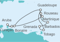 Itinerario del Crucero Barbados, Martinica, Guadalupe, Aruba, Curaçao - Costa Cruceros