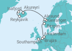 Itinerario del Crucero Islandia,  Noruega y Bélgica - NCL Norwegian Cruise Line