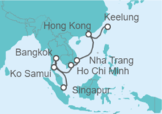 Itinerario del Crucero Hong Kong y Tailandia - NCL Norwegian Cruise Line