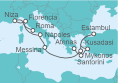 Itinerario del Crucero Italia, Francia y Grecia - NCL Norwegian Cruise Line