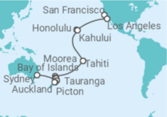 Itinerario del Crucero De San Francisco a Sydney - Princess Cruises