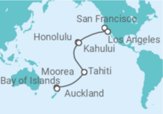 Itinerario del Crucero De San Francisco a Auckland - Princess Cruises