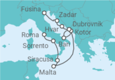 Itinerario del Crucero Italia, Malta, Croacia - Silversea