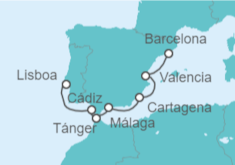 Itinerario del Crucero España y Tánger - Silversea