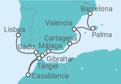 Itinerario del Crucero España, Marruecos - Silversea