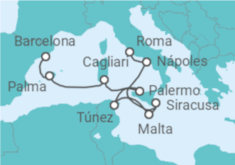 Itinerario del Crucero Italia, Túnez y Mallorca - Silversea