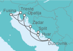 Itinerario del Crucero Croacia, Italia - Silversea