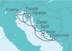 Itinerario del Crucero Croacia e Italia - Silversea