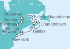 Itinerario del Crucero Canadá - Silversea