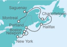 Itinerario del Crucero Canadá - Silversea