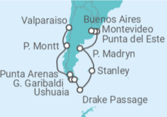 Itinerario del Crucero Desde Valparaíso (Chile) a Punta del Este  (Uruguay) - Silversea