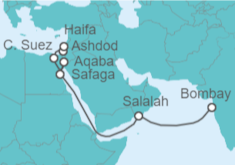Itinerario del Crucero Vuelta al Mundo 2026: Desde Bombay (India) a Haifa (Israel) - Silversea