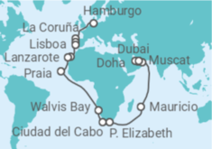 Itinerario del Crucero Vuelta al mundo - AIDA