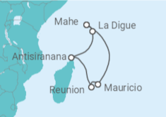 Itinerario del Crucero Seychelles, Isla Reunión, Mauricio - Silversea