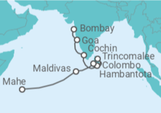 Itinerario del Crucero Desde Bombay (India) a Mahe - Silversea