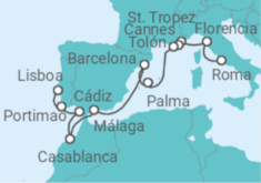 Itinerario del Crucero Desde Civitavecchia (Roma) a Lisboa - Regent Seven Seas