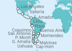 Itinerario del Crucero Desde Los Ángeles (EEUU) a Buenos Aires (Argentina) - Princess Cruises