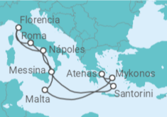 Itinerario del Crucero Islas Griegas: Santorini, Atenas y Florencia - NCL Norwegian Cruise Line