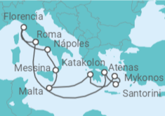 Itinerario del Crucero Islas griegas e Italia - NCL Norwegian Cruise Line