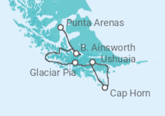 Itinerario del Crucero Fiordos de Tierra del Fuego - Australis