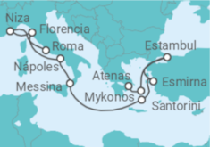 Itinerario del Crucero Islas Griegas, Turquía e Italia - NCL Norwegian Cruise Line