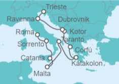 Itinerario del Crucero Desde Civitavecchia (Roma) a Venecia - Oceania Cruises