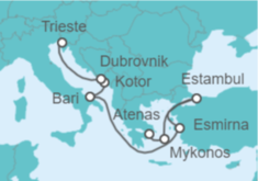 Itinerario del Crucero Grecia, Turquía, Italia, Montenegro, Croacia - Oceania Cruises