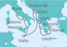 Itinerario del Crucero Desde Pireo (Atenas) a Civitavecchia (Roma) - Oceania Cruises